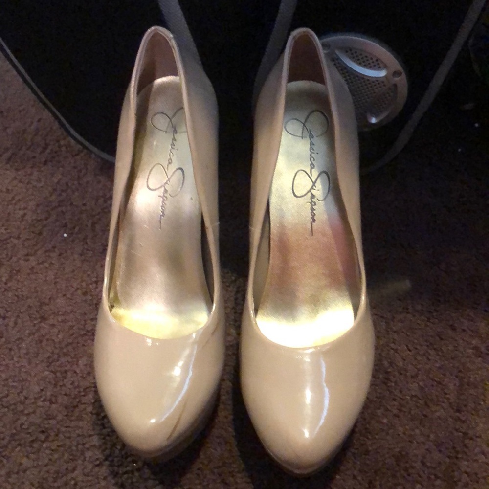 Tan high heels